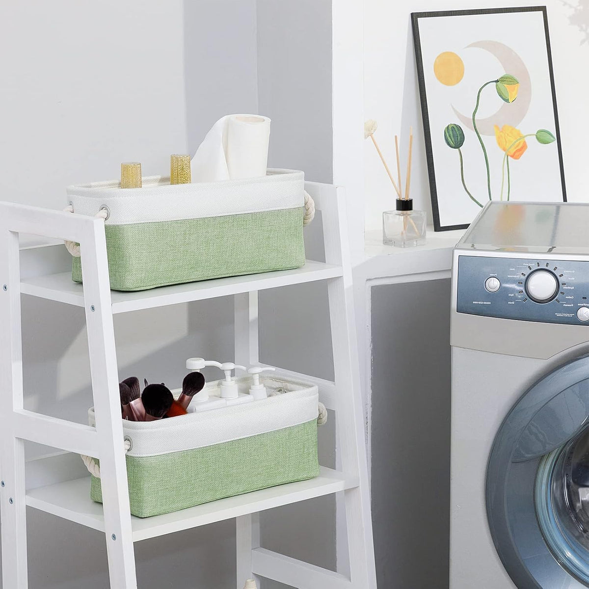 DULLEMELO Toilet Paper Storage Basket, Toilet Paper Basket for Back of Toilet, Bathroom Storage