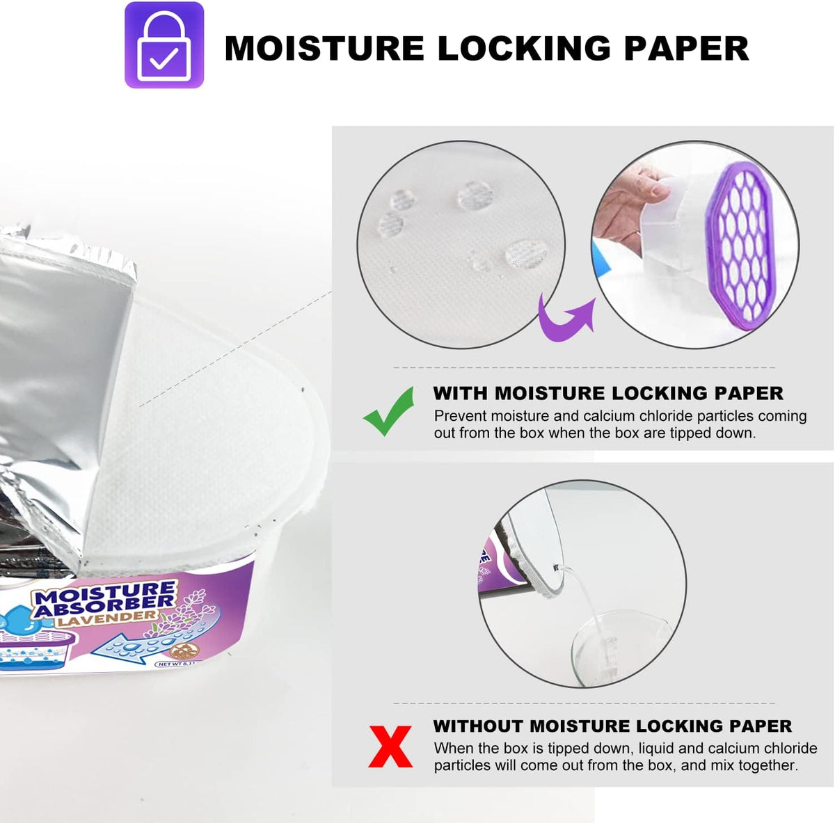 NATRUTH Moisture Absorbers with Lavender Scent,9-Pack Portable Closet Dehumidifier, Odor Eliminator