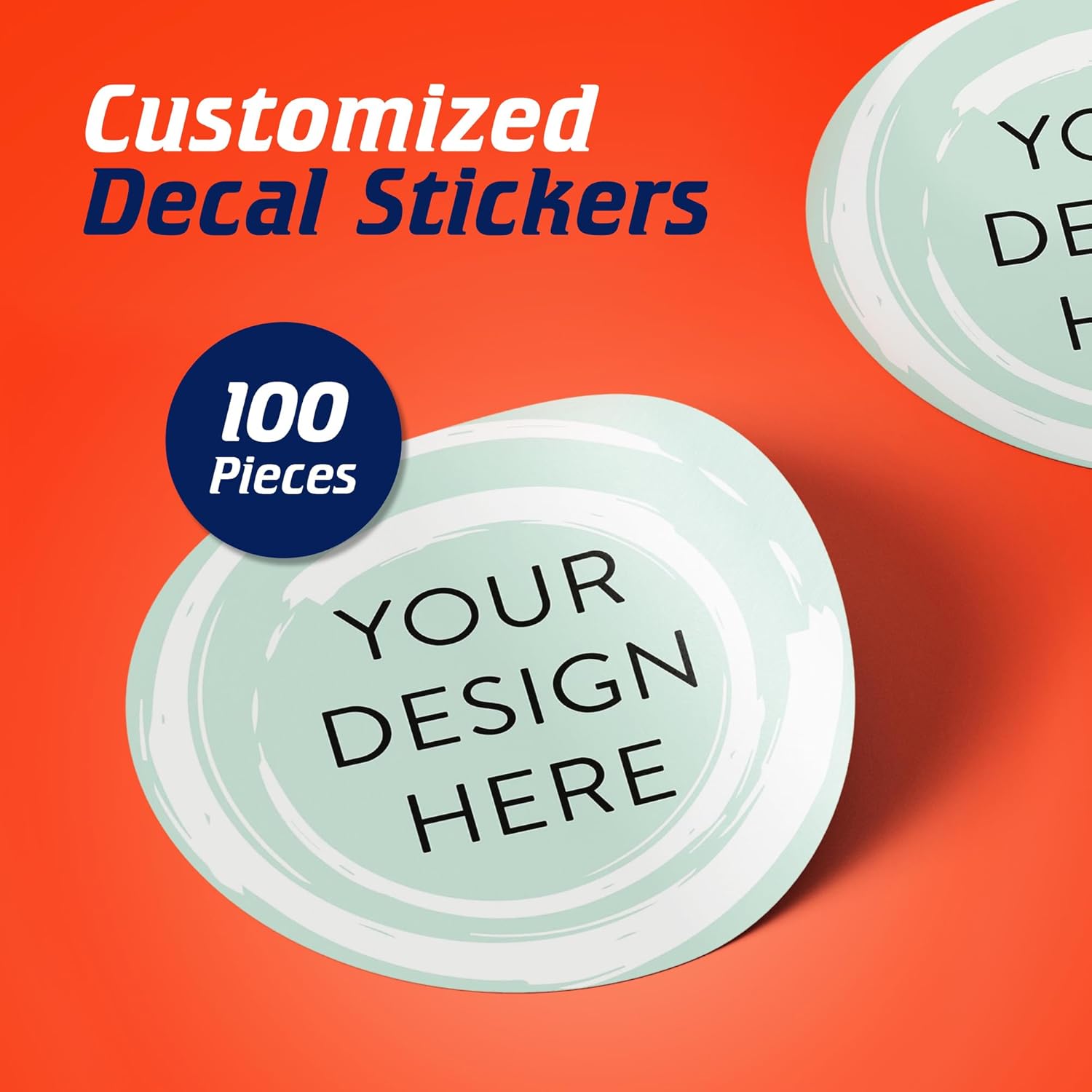 100 Custom Vinyl Stickers - Upload Your own Image, Text, Design, Logo - Personalized Logo Labels