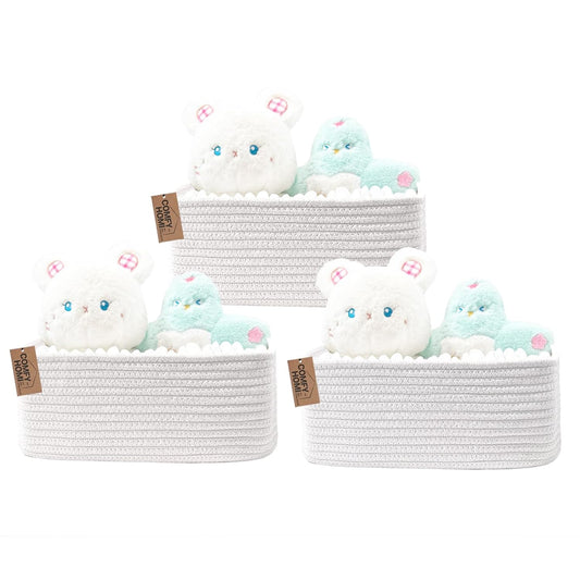 COMFY-HOMI 11.5"x7.5"x4.7" Storage Baskets for Organizing | Cotton Rope Woven Basket | Toy Storage