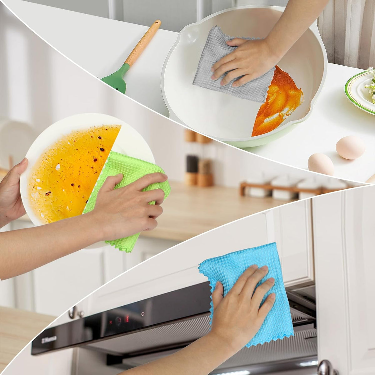AIDEA Microfiber Glass Cleaning Cloth 12PK, Lint Free Cloth Polishing Cleaning Rags, Stainless