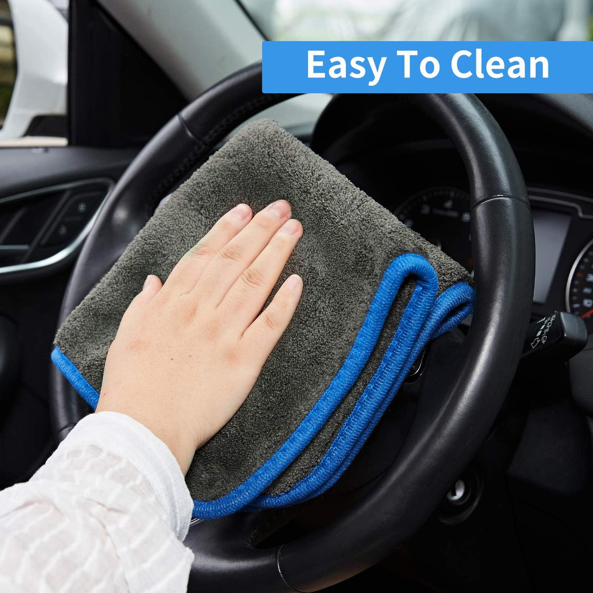 Car Wash Brush with Long Handle, Microfiber Towels Car Wash Kit Cleaning Supplies, Car Wash Mop