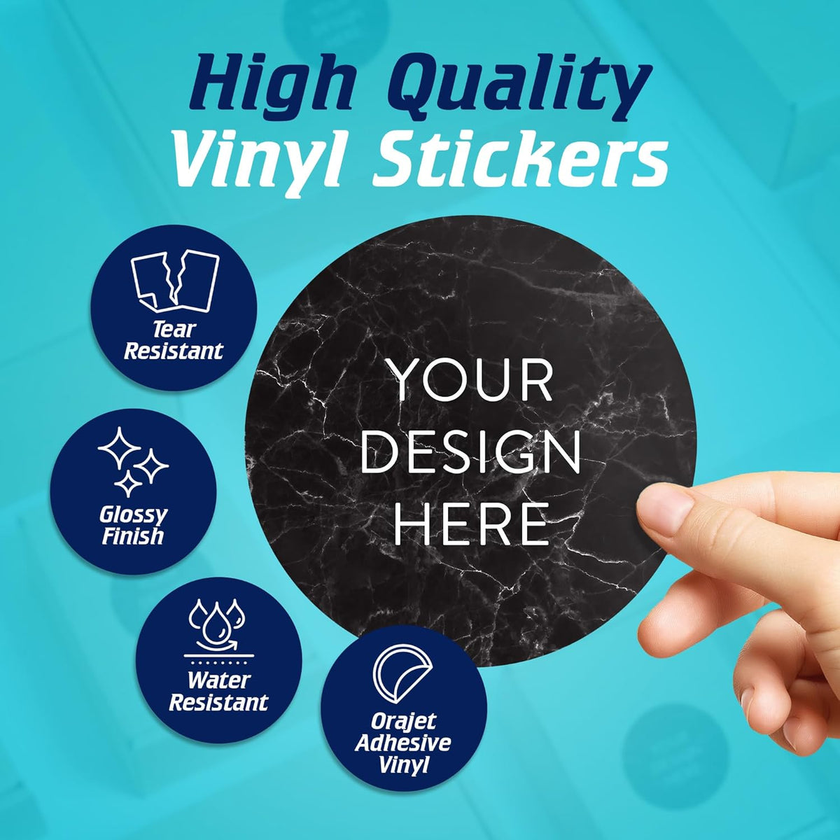 100 Custom Vinyl Stickers - Upload Your own Image, Text, Design, Logo - Personalized Logo Labels