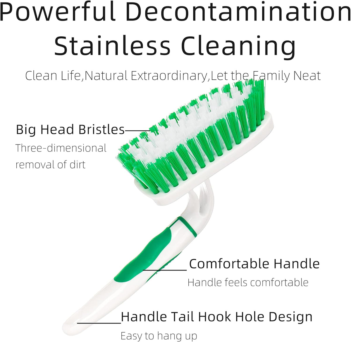 2-Pack Scrub Brush for Cleaning with Long Handle,Medium Firm Brush Bathroom Cleaning Supplies and