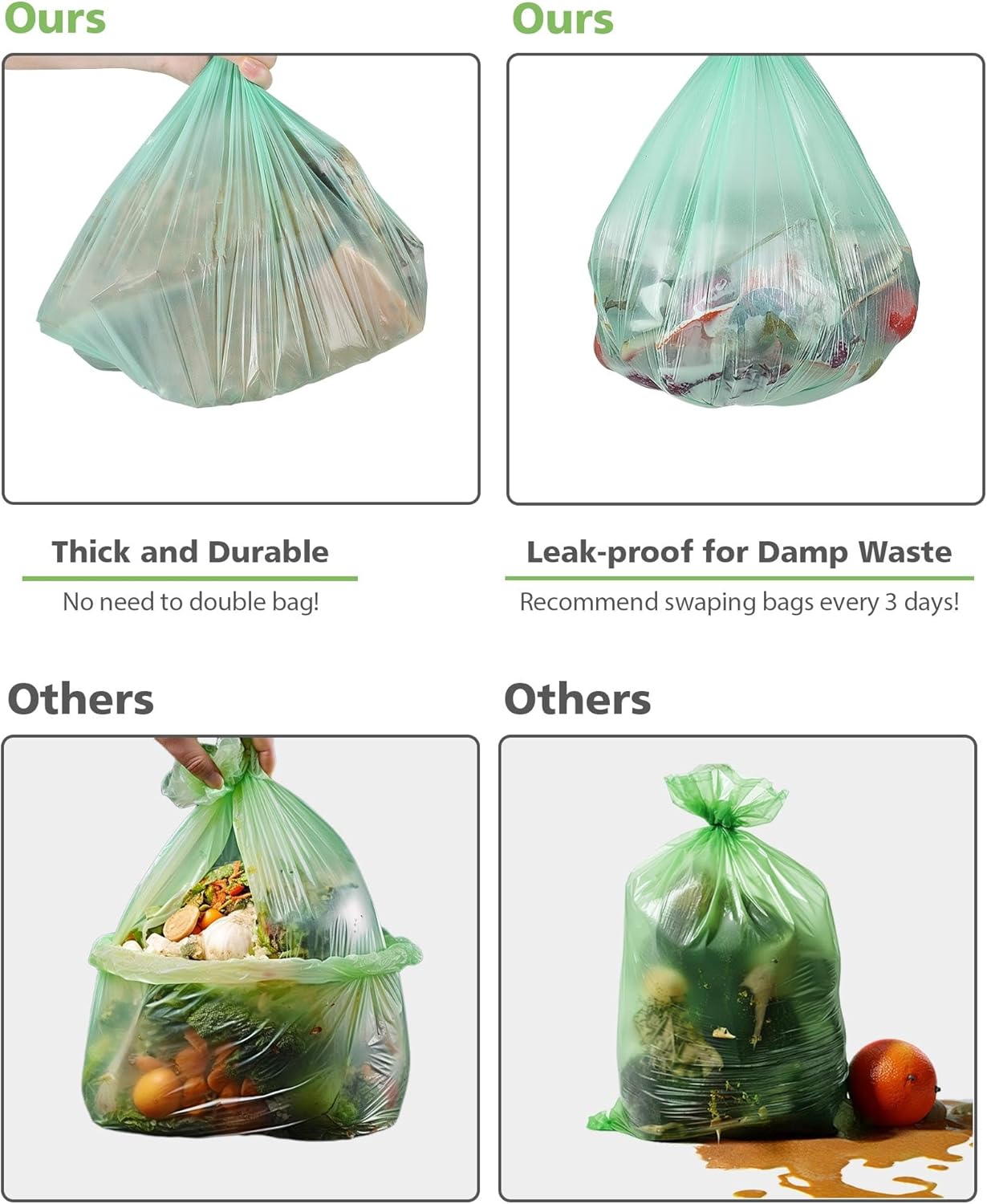 4-6 Gallon Small Trash Bags Compostable Trash Bags,AYOTEE 60 Count Ultra Strong Unscented Garbage