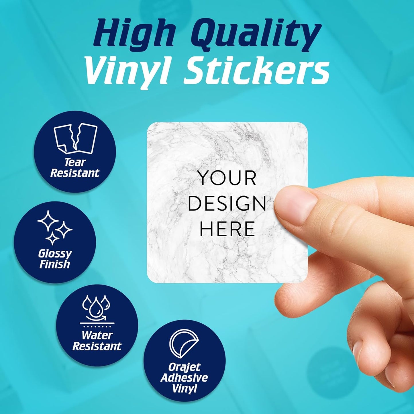 100 Custom Vinyl Stickers - Upload Your own Image, Text, Design, Logo - Personalized Logo Labels
