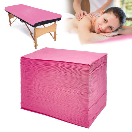 100Pcs Disposable Massage Table Sheets 31" x 71" Non-Woven Fabric Disposable Bed Sheets SPA Bed