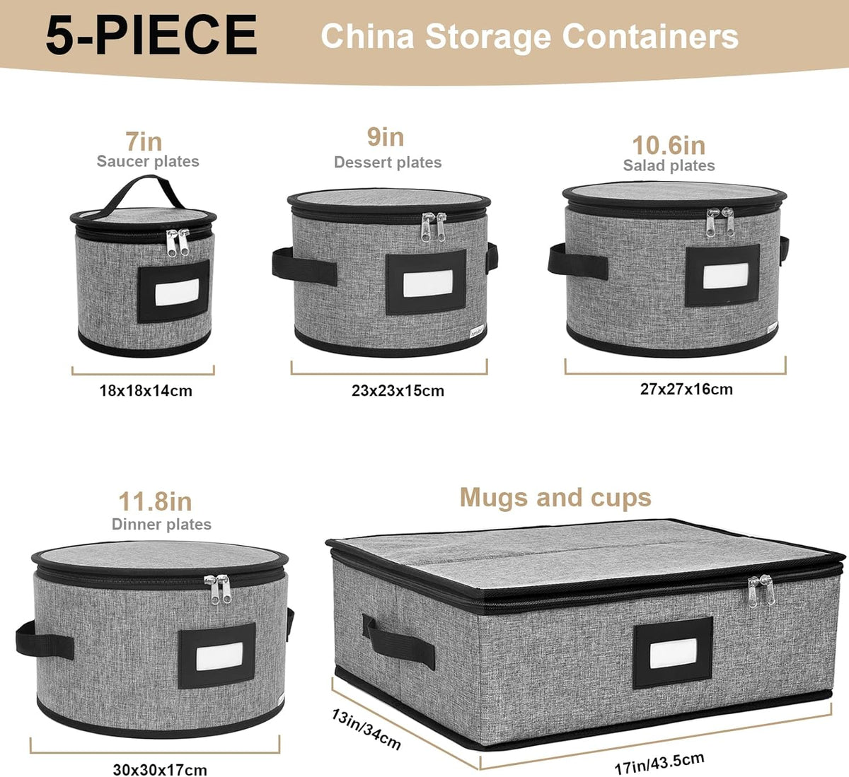homyfort China Storage Containers, Hard Shell for Plates, Moving Boxes for Dishes, Cups, Mugs