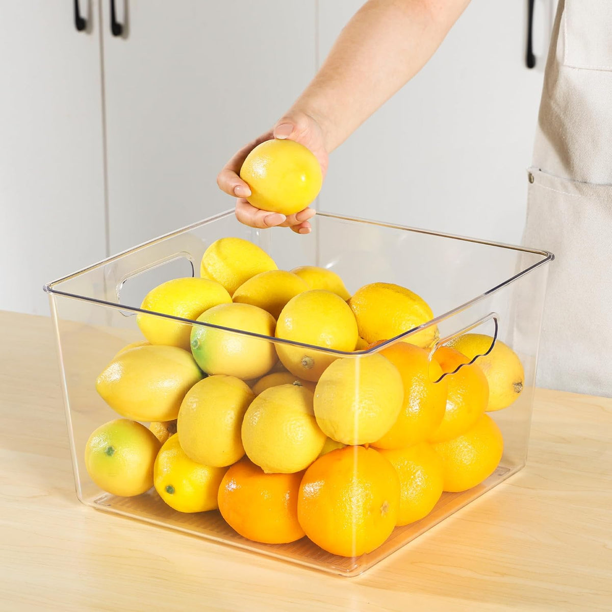 Vtopmart 8 Pack Extra Large Clear Plastic Storage Bins,11x11 Cube Acrylic Organizer Square