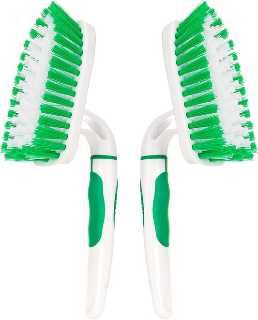 2-Pack Scrub Brush for Cleaning with Long Handle,Medium Firm Brush Bathroom Cleaning Supplies and