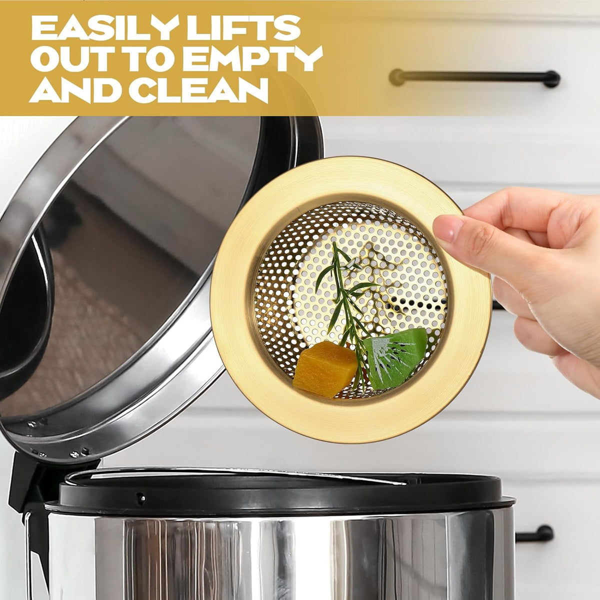 Retisee 2 Pcs Sink Strainer Stainless Steel Kitchen Sink Drain Strainer Basket Cover Mesh Hair Food
