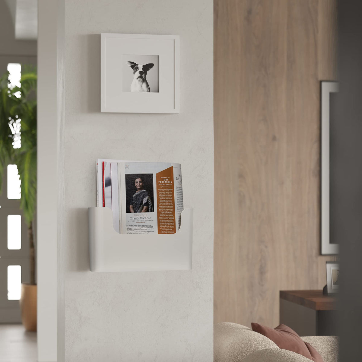 YOHOM No Drilling File Holder Wall Mails Magazines Organizer Adhesive Door Mount, Single