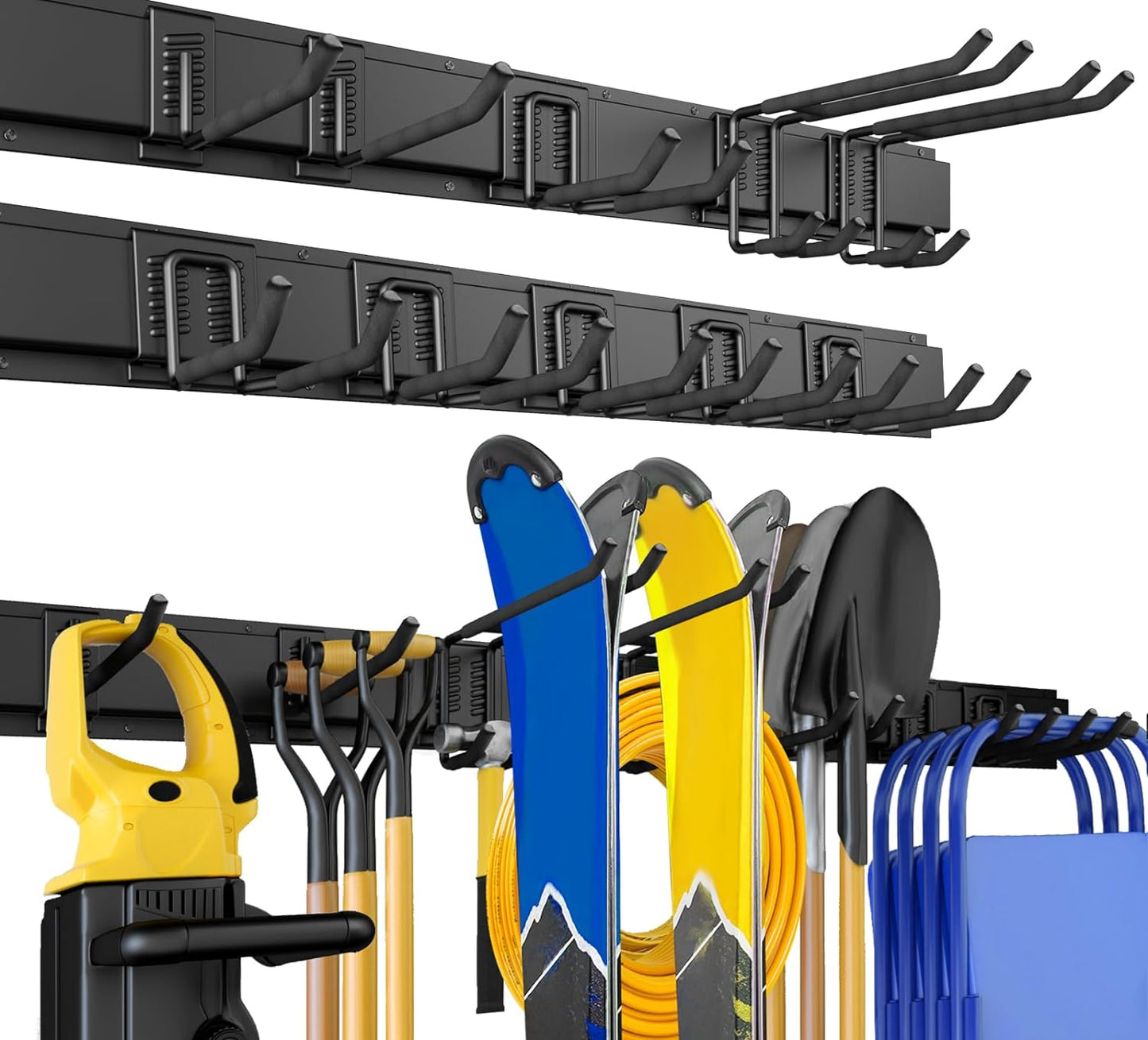 64 Inches Garage Storage, Garage Organization, Wall Mount Garden Tool Organizer, Max 620lbs