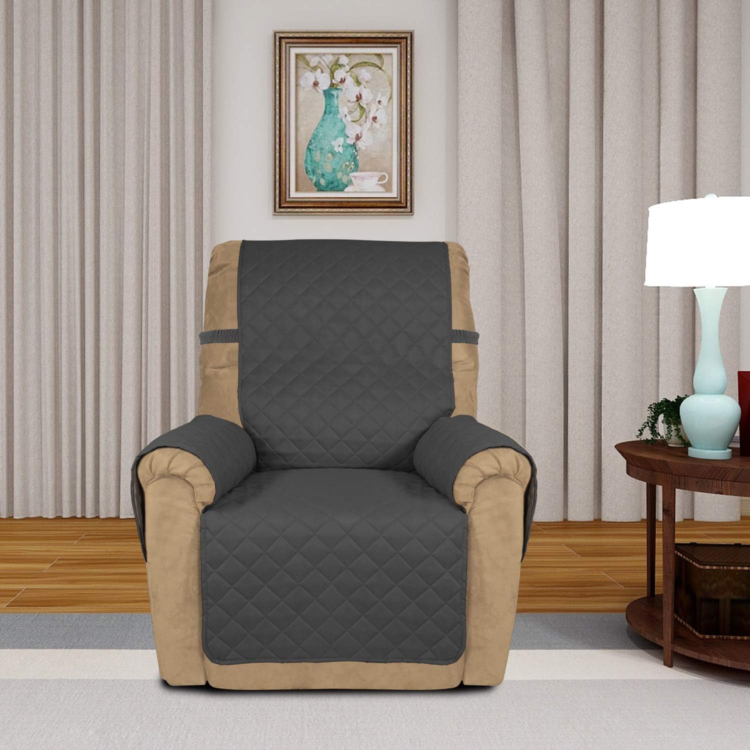PureFit Reversible Quilted Sofa Cover, Water Resistant Slipcover Furniture Protector, Washable