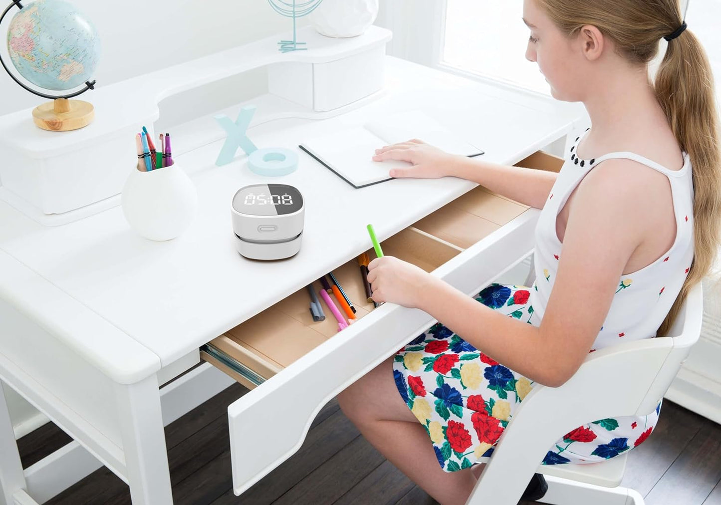 ODISTAR Counter Vacuum Cleaner,Mini Table dust Sweeper Energy with Digital Timer,Endurance up to