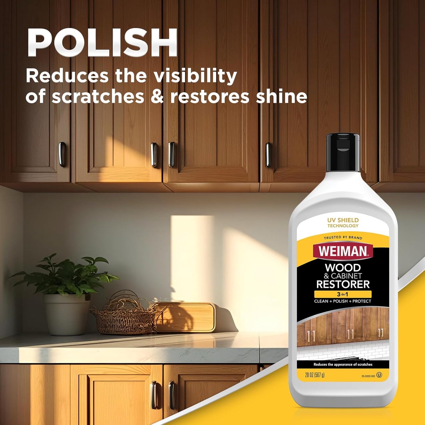 Weiman Wood and Cabinet Restorer 3-In-1 Bundle - Removes Dirt, Residue, Dust, Reduces Scratches