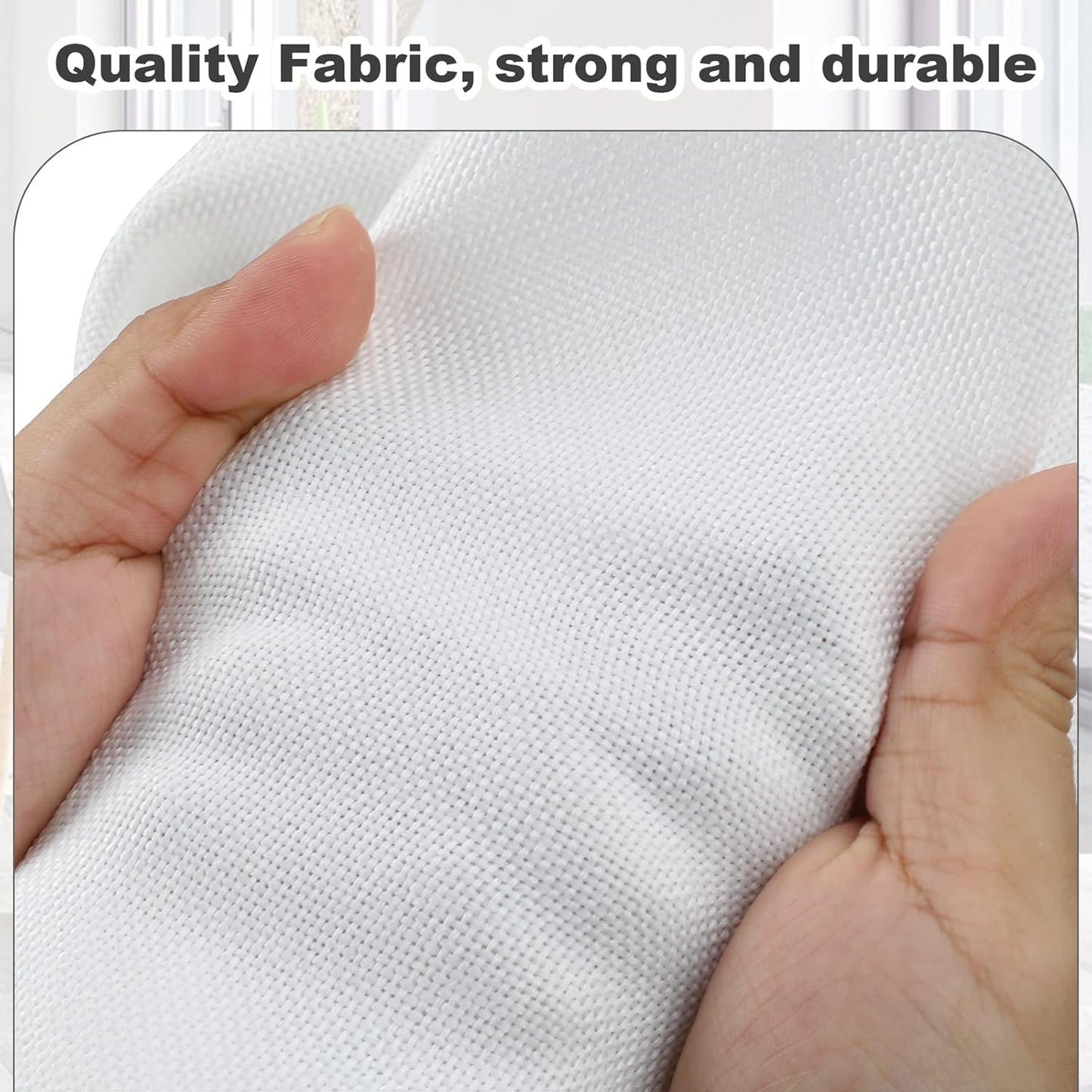 Medium 15" 21 Quart Collapsible Stackable Storage Bins with Lids, 5 Packs White Foldable Fabric