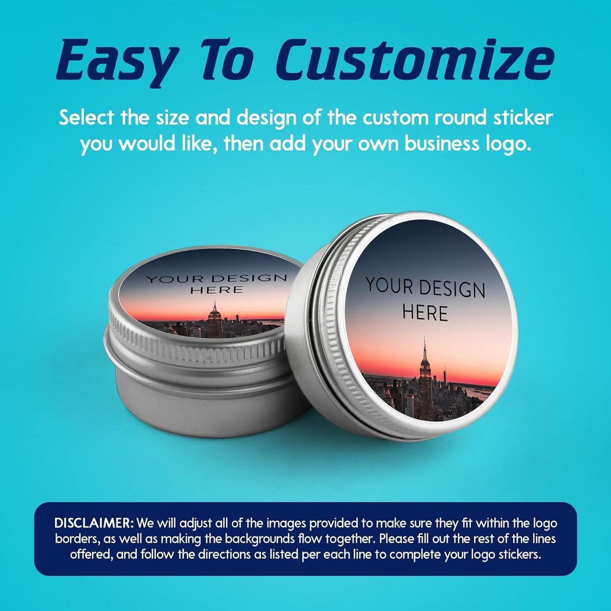 100 Custom Vinyl Stickers - Upload Your own Image, Text, Design, Logo - Personalized Logo Labels