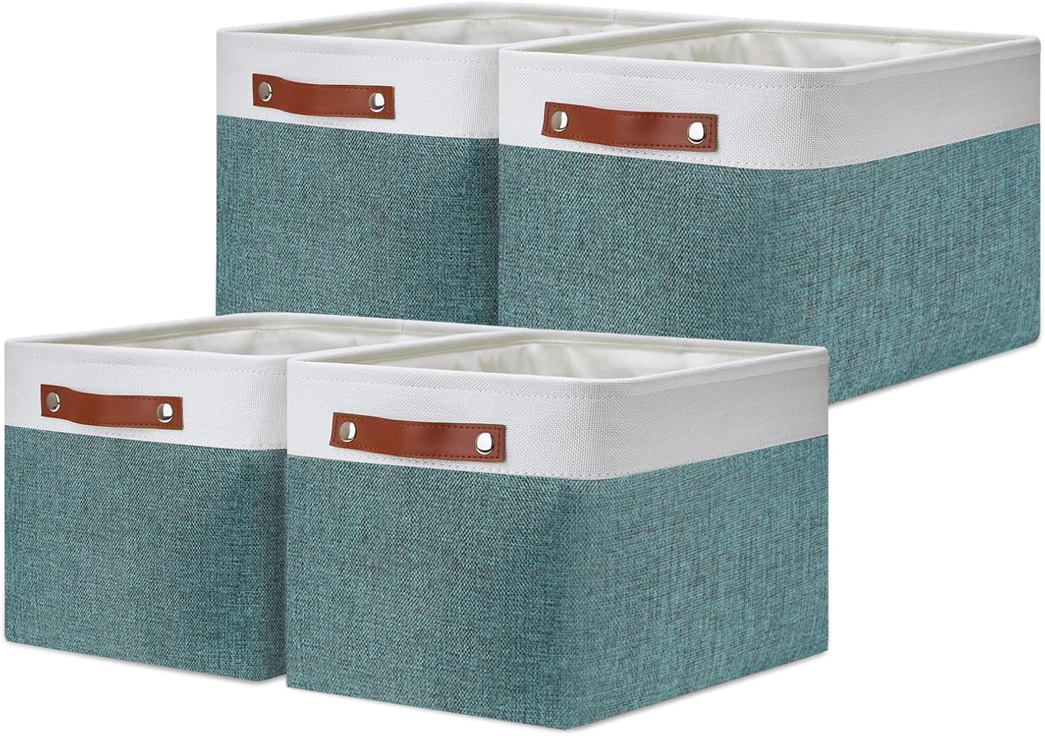 DULLEMELO Storage Baskets for Shelves, Fabric Collapsible Rectangular Storage Bins for Shelves