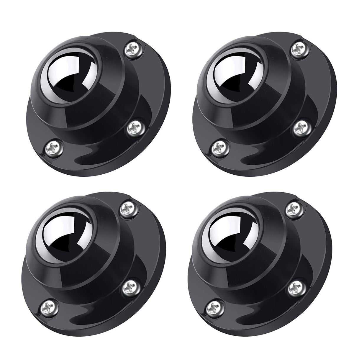 PlusRoc 4 Pack 1 Inch Self Adhesive Paste Caster Wheels for Furniture Kitchen Appliance Rollers