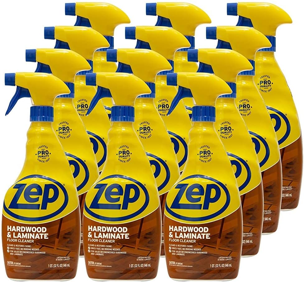 Zep Hardwood and Laminate Floor Cleaner - 32 oz (Case of 12) - ZUHLF32 - Removes Spots, Stains and