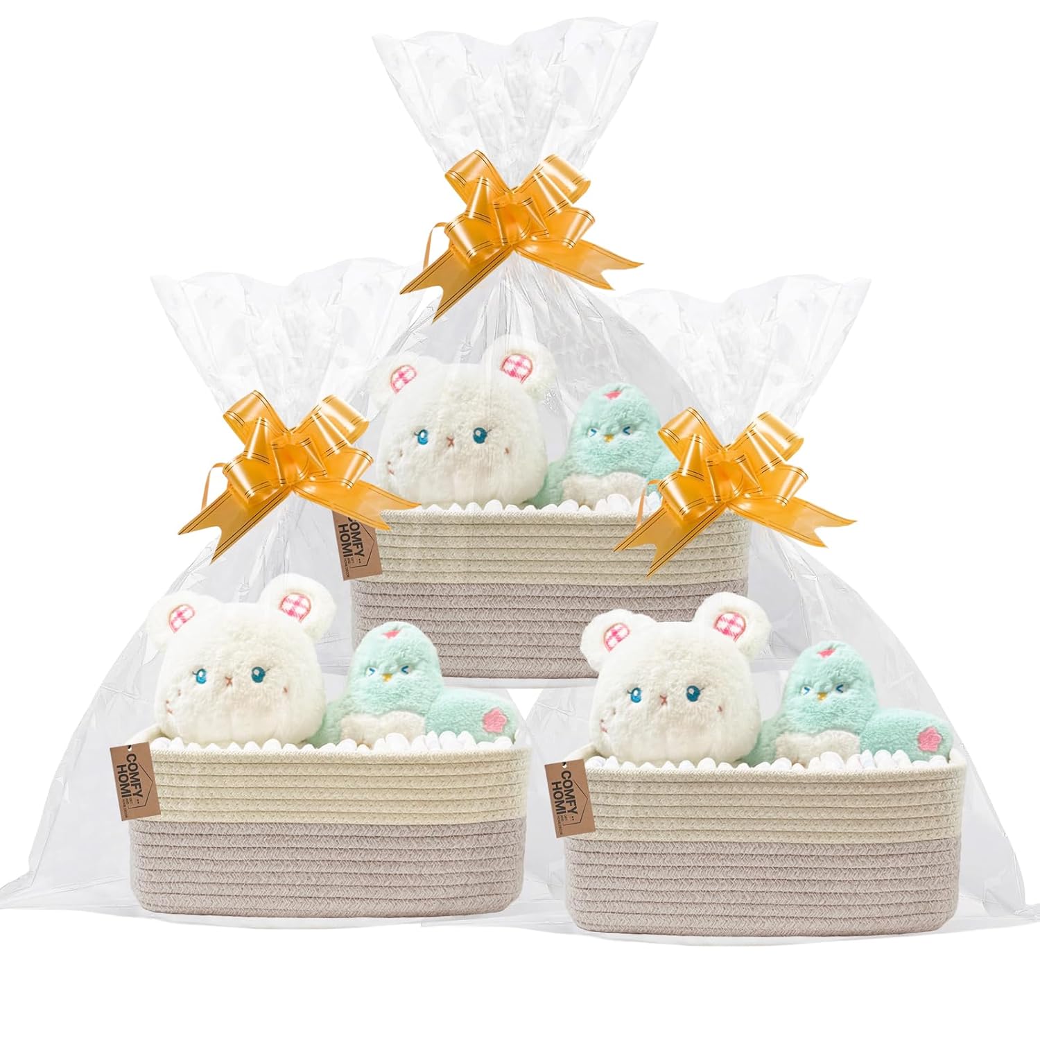 COMFY-HOMI 11.5"x7.5"x4.7" Storage Baskets for Organizing | Cotton Rope Woven Basket | Toy Storage