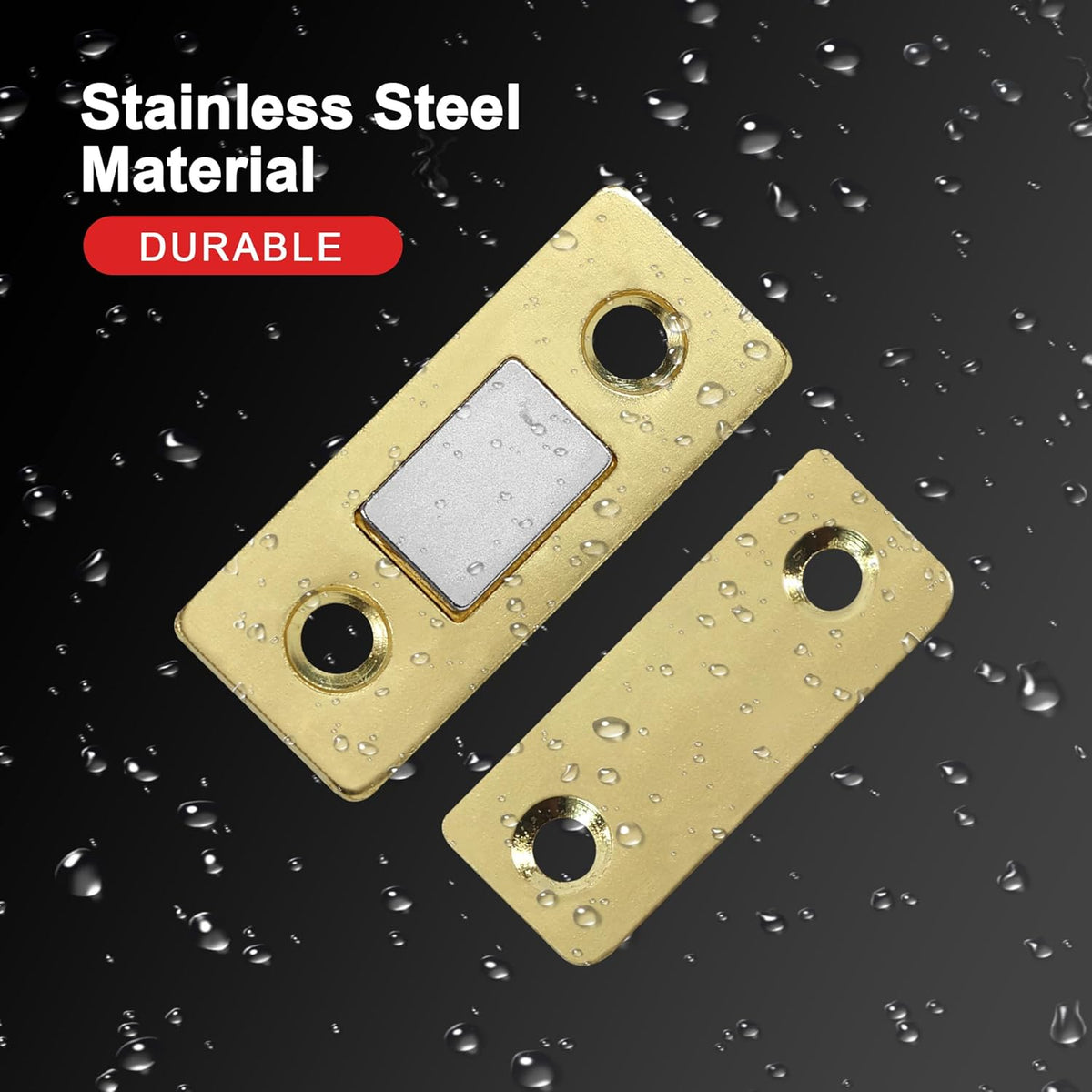 Cabinet Magnetic Catch, 20 Pack Gold Ultra Thin Magnetic Cabinet Door Catch, Adhesive Cabinet