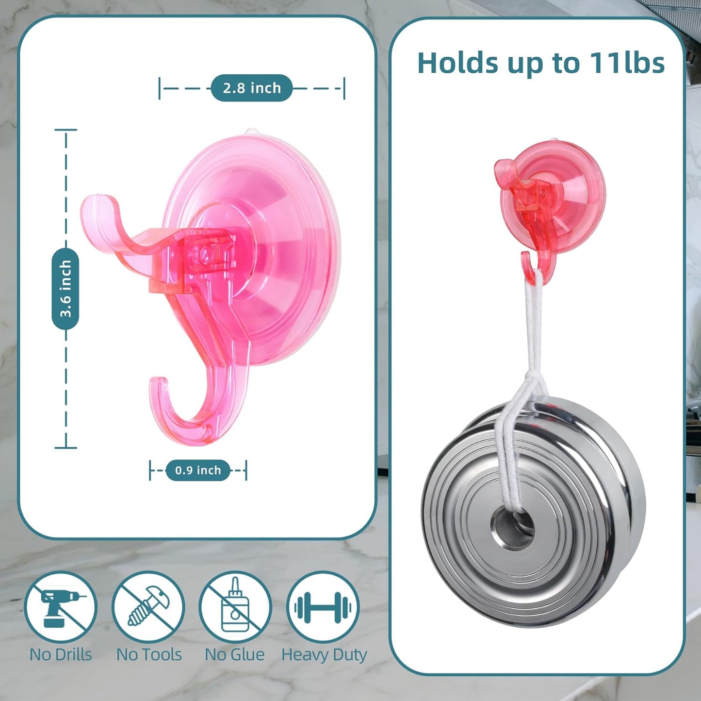 Antimbee Suction Hooks, 5 Pack Clear Hanger, Removable Small Suction Cups for Shower, Bathroom