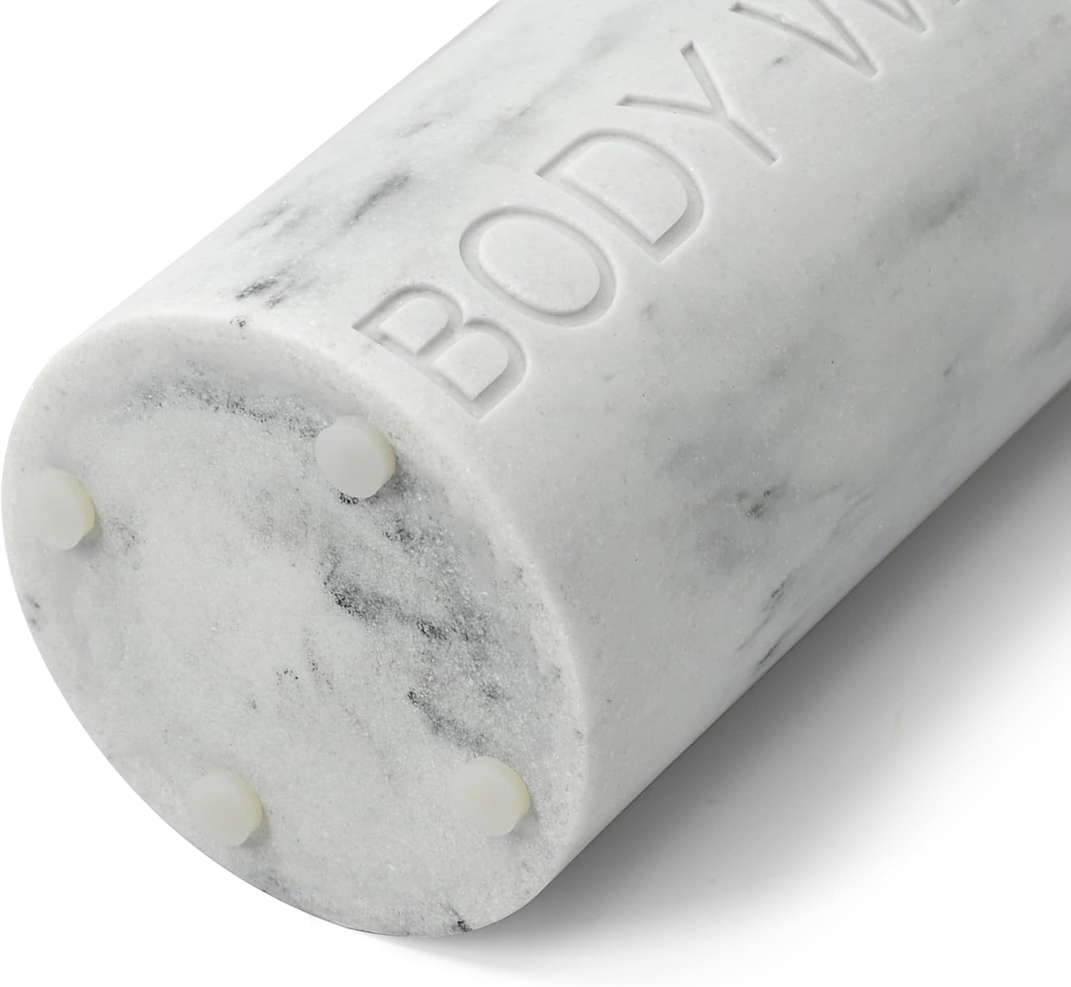 White Body Wash Dispenser Luxurious Refillable Pump Bottle with Embossed Text, Durable Construction