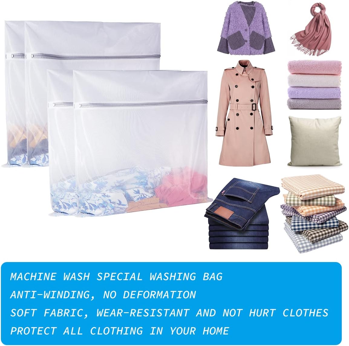 Laundry Mesh Bag-Heavy Duty Mesh Laundry Bags,Laundry Bags Mesh Wash Bag for Washing Machine-Supper