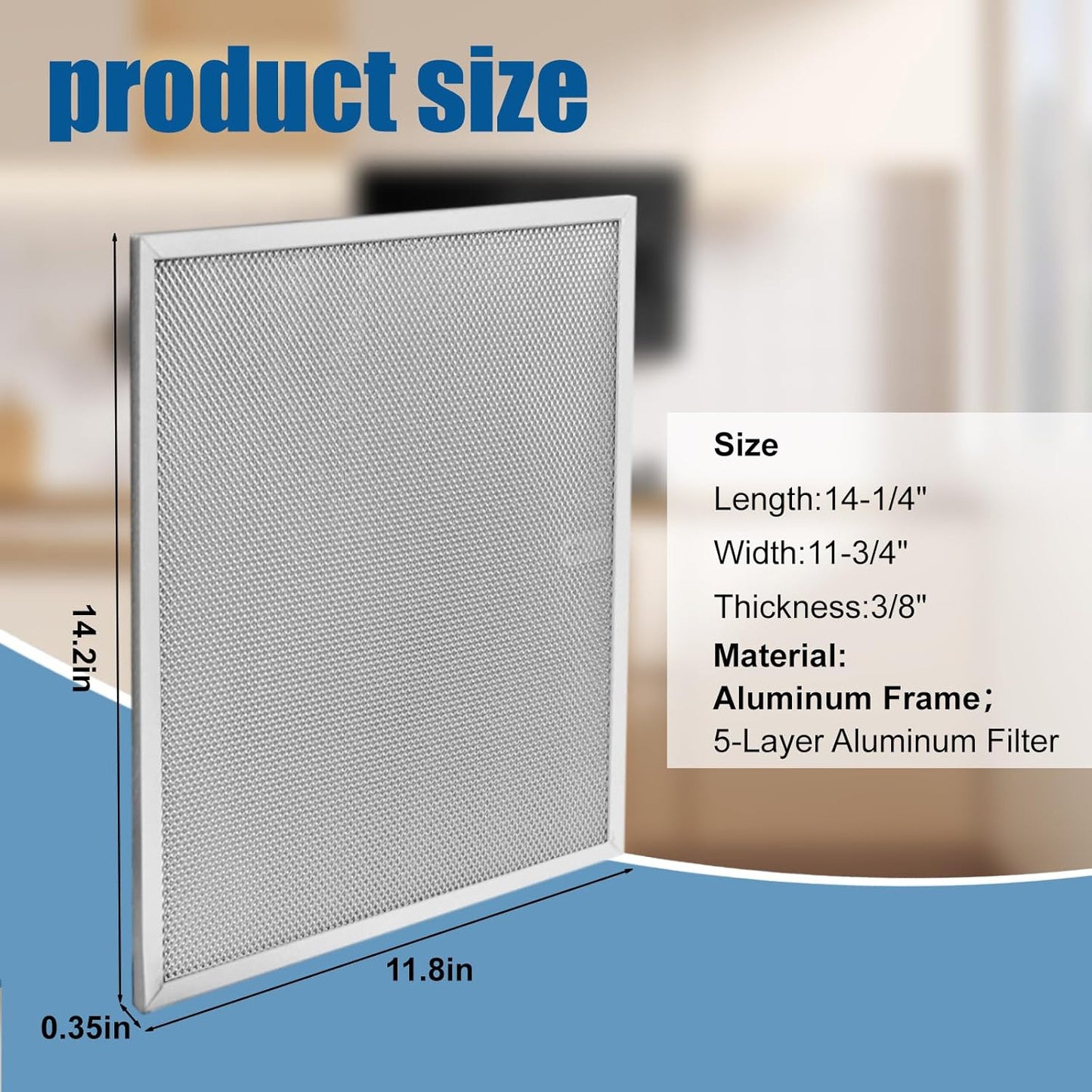 Allure Range Hood Filter Replacement 14.2" x 11.8" BPS1FA30 With 5-Layer Aluminum Mesh Fit for