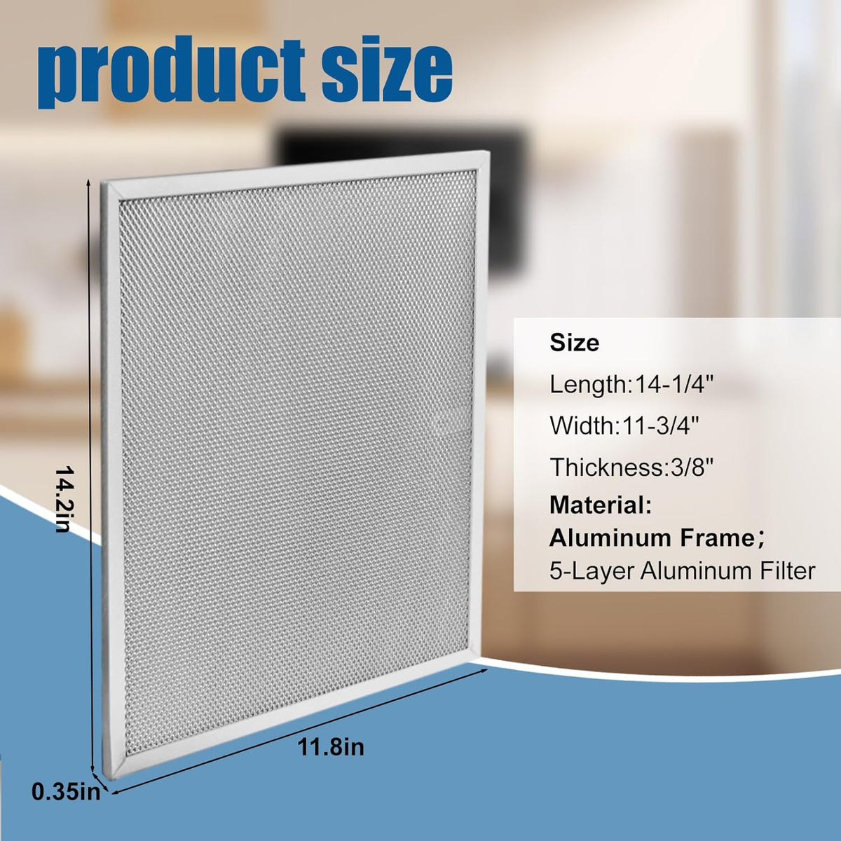 Allure Range Hood Filter Replacement 14.2" x 11.8" BPS1FA30 With 5-Layer Aluminum Mesh Fit for