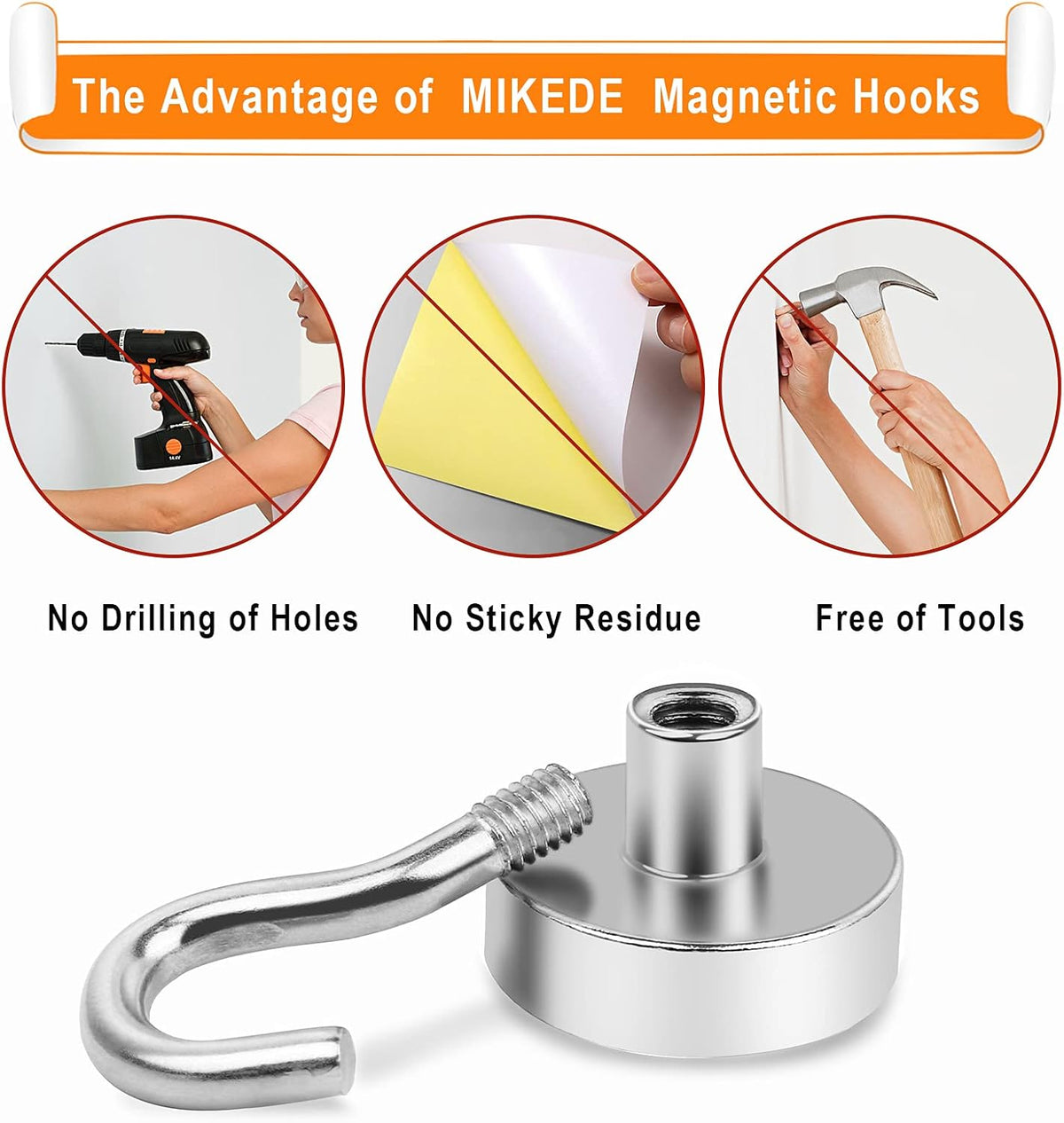 MIKEDE Magnetic Hooks, 28Lbs+ Strong Magnetic Hooks Heavy Duty for Cruise Cabins, Super Hanging