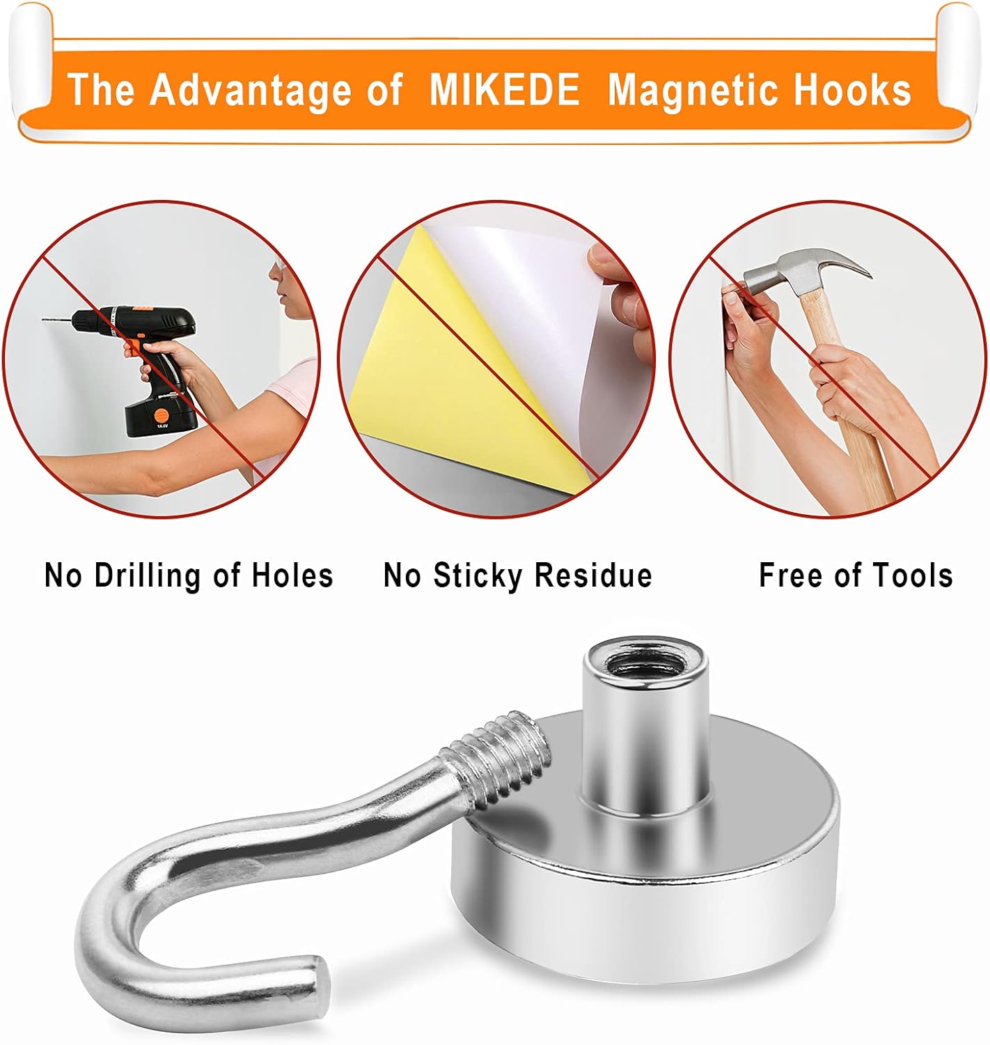 MIKEDE Magnetic Hooks, 28Lbs+ Strong Magnetic Hooks Heavy Duty for Cruise Cabins, Super Hanging