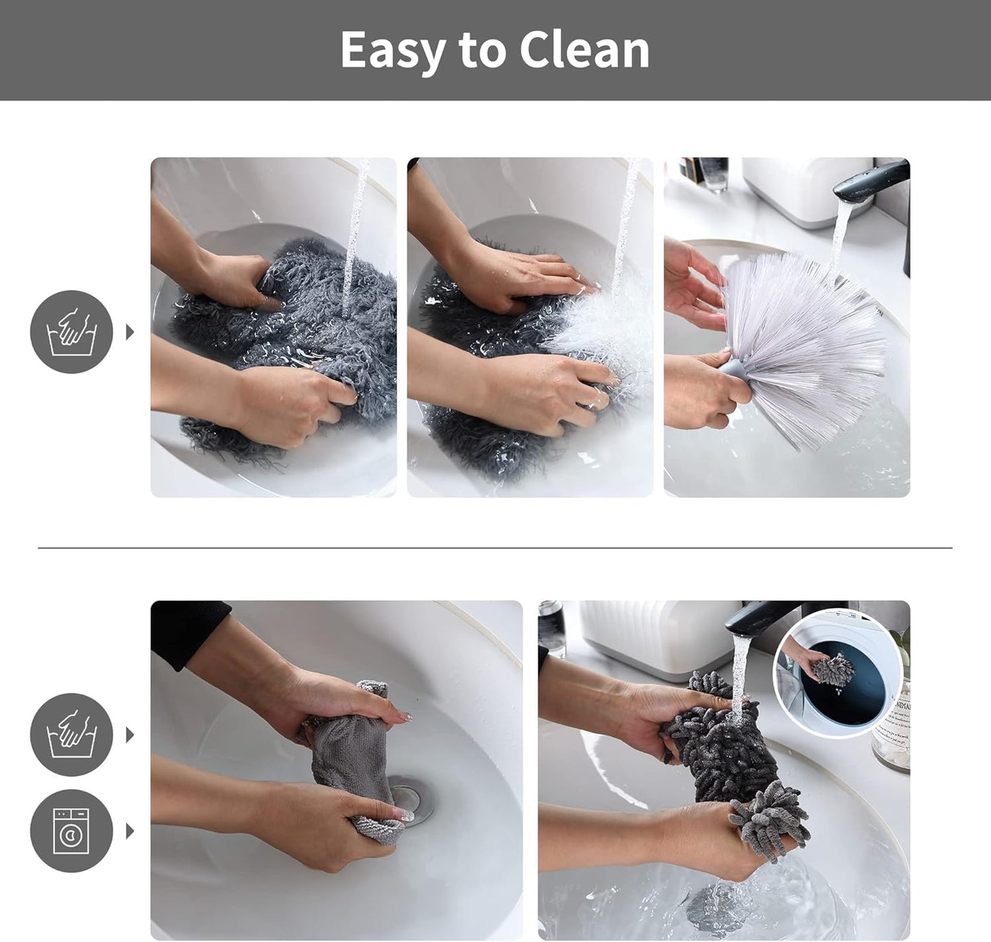 BOOMJOY Microfiber Feather Duster 7PCS, Bendable Dusters with 100 inches Extension Pole for