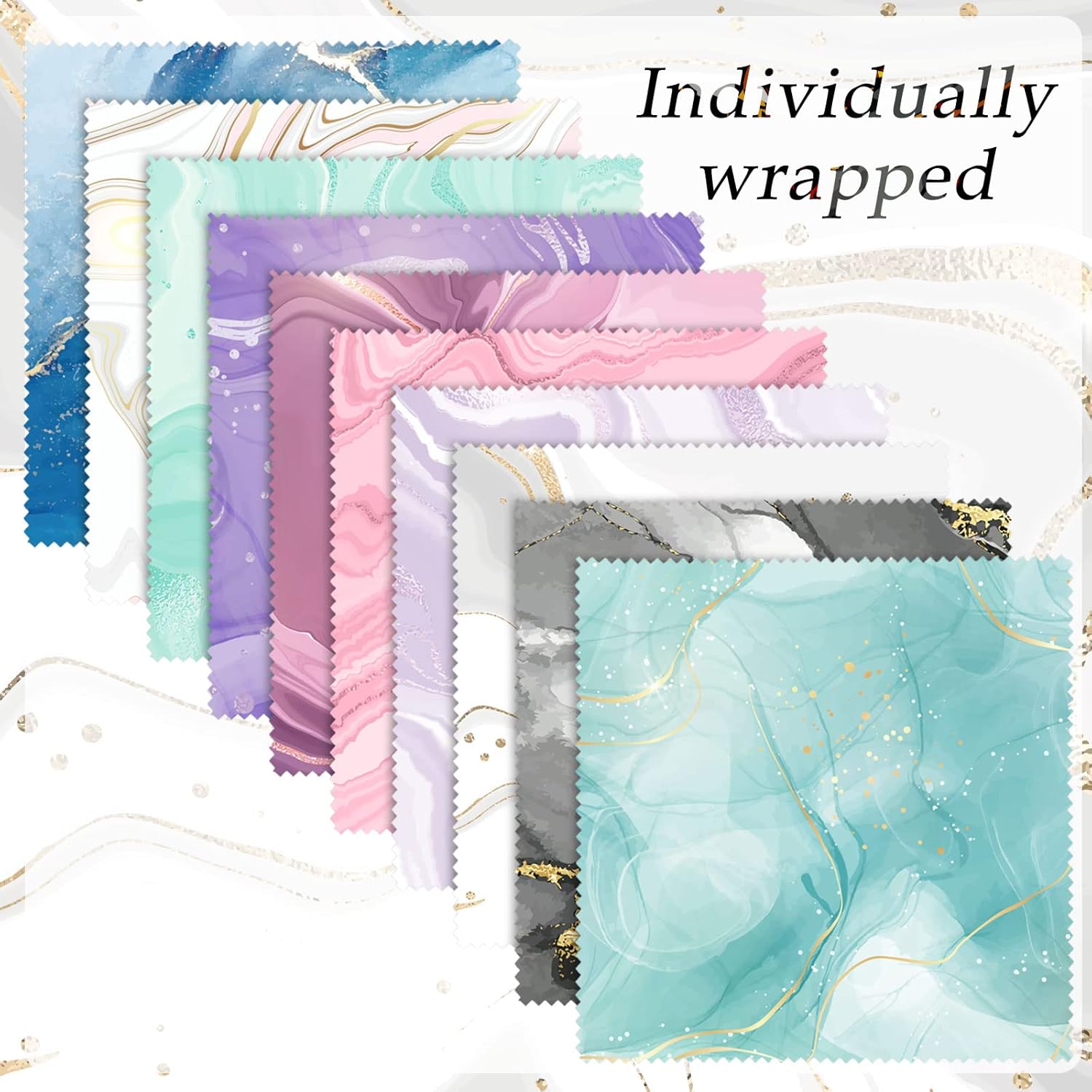 Sinmoe 20 Pcs Microfiber Cleaning Cloth Cute Marble Design Microfiber Cloth Soft Gifts Multicolor