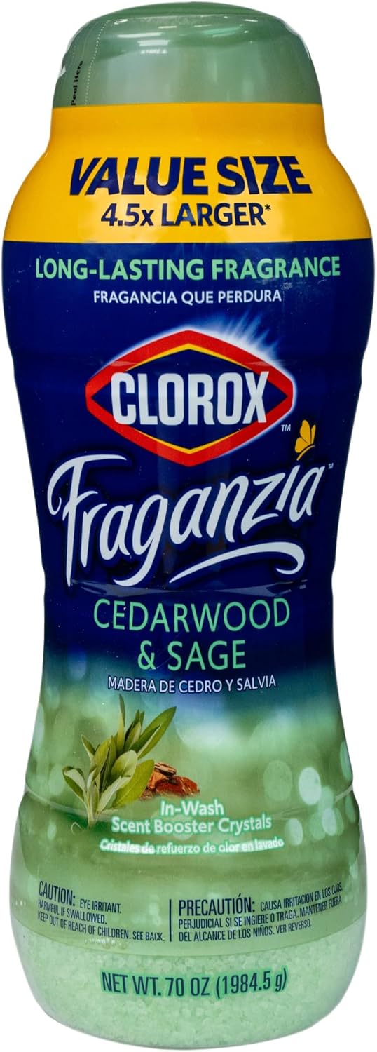 Clorox Fraganzia Laundry Scent Booster Crystals in Cedarwood & Sage Scent - Scented In-Wash