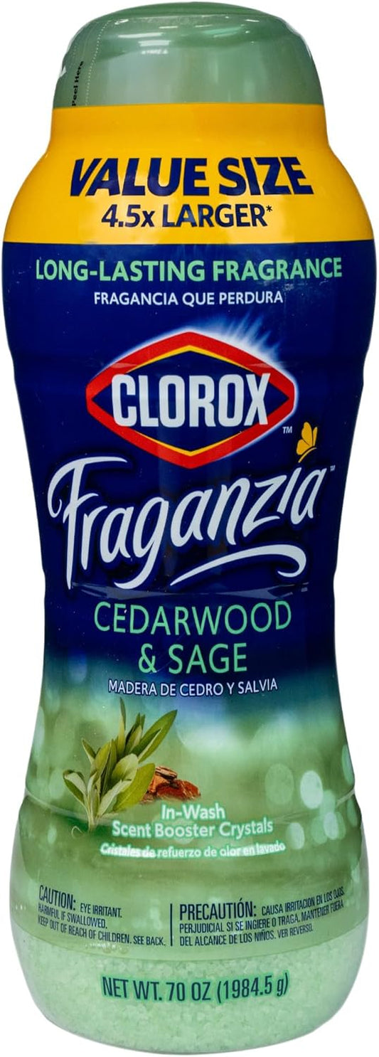 Clorox Fraganzia Laundry Scent Booster Crystals in Cedarwood & Sage Scent - Scented In-Wash
