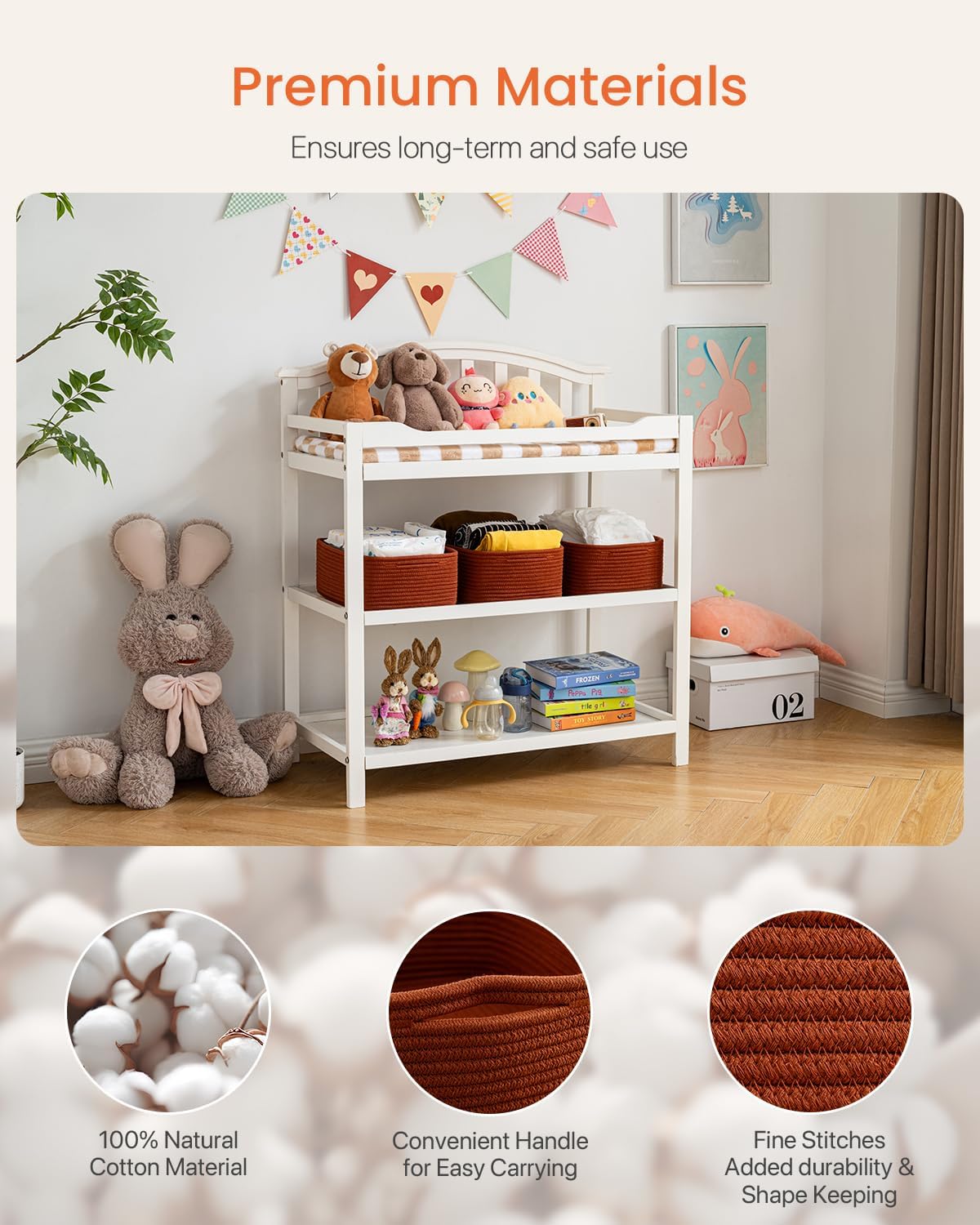 Small Woven Basket, 13.5 x 9.5 x 5 Inches, Storage Basket for Organizing, Cute Small Rope Shelf