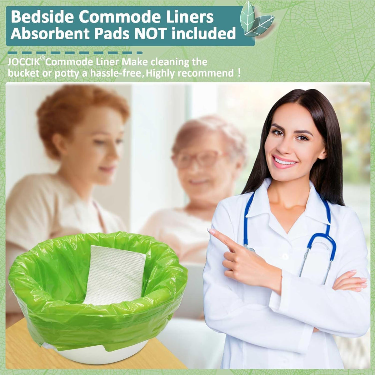 Commode Liners for Bedside Commode Vanilla Scented 100pcs Disposable Bags Universal Fit Most