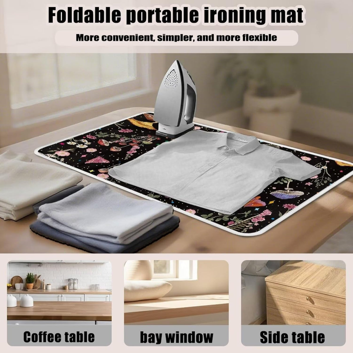 Mushroom Ironing Mat Portable Ironing Pad Blanket for Table Top Heat Resistance Travel Small 32 x