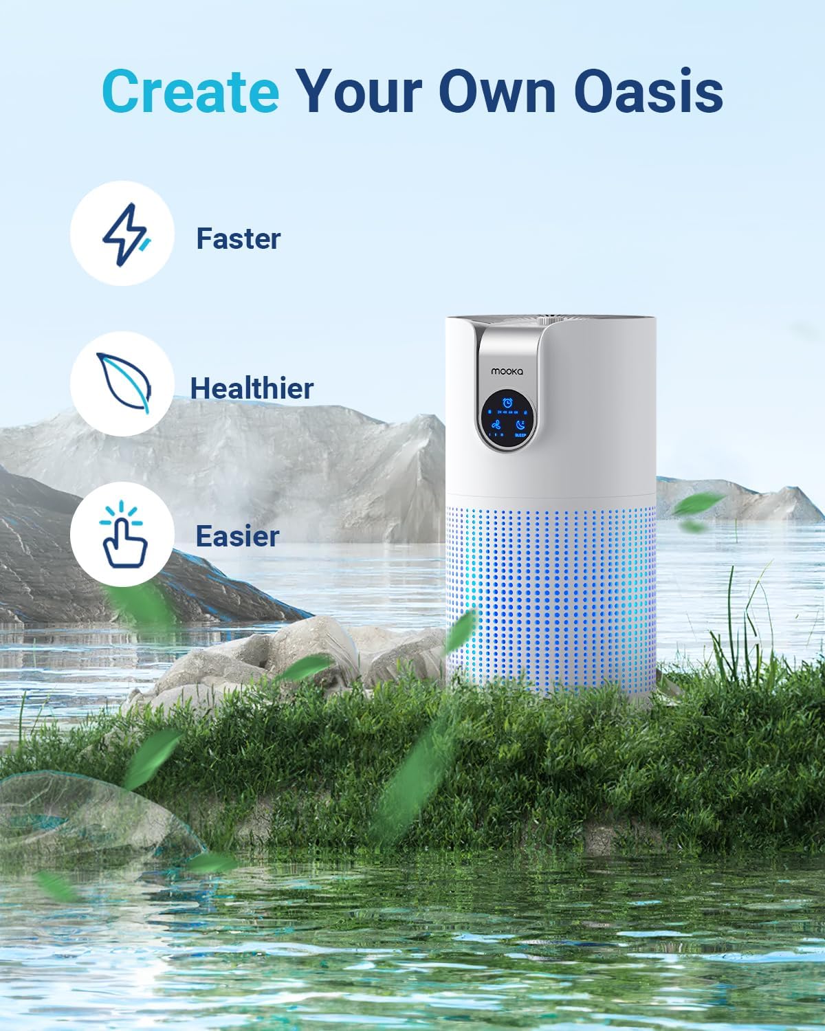 Air Purifiers for Home Large Room Up to 1500ft² with Aromatherapy, MOOKA HEPA Air Purifier for
