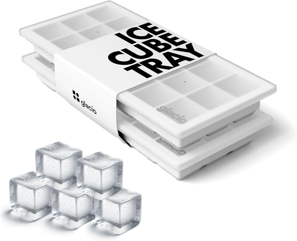 glacio Ice Cube Tray – Small Silicone Molds with Lids, BPA-Free and Flexible for Cocktails and