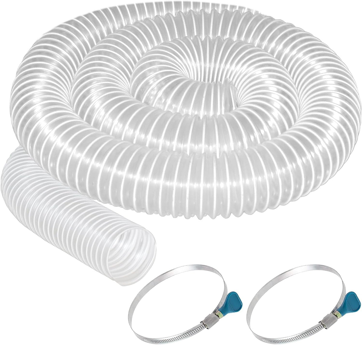 PVC Dust Collection Hose 3" x 10', Flexible Dust Collector Hose, Puncture Resistant Carbon Steel