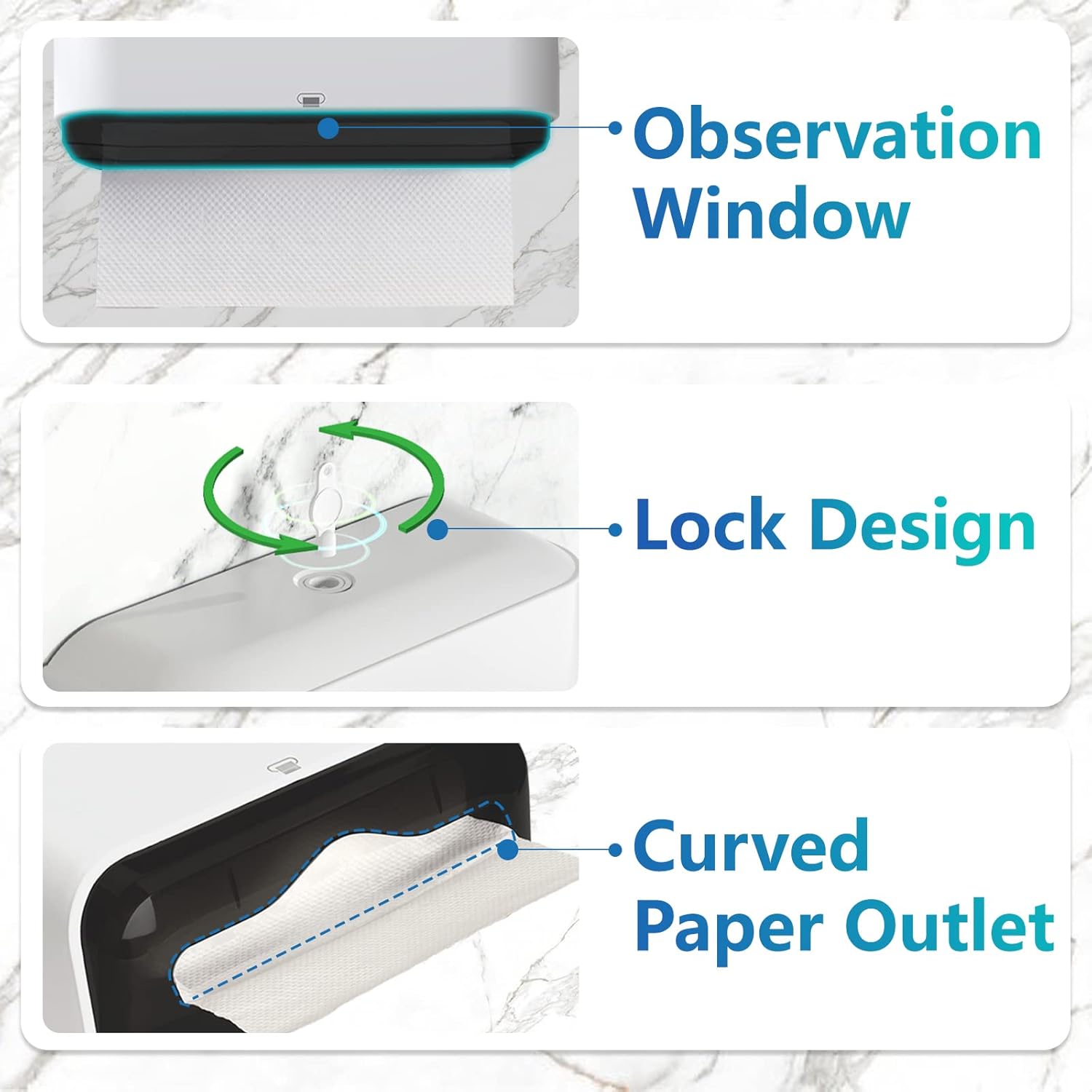 Paper Towel Dispenser, Paper Towel Holder Wall Mount, Bathroom Hand Paper Towels Dispensers