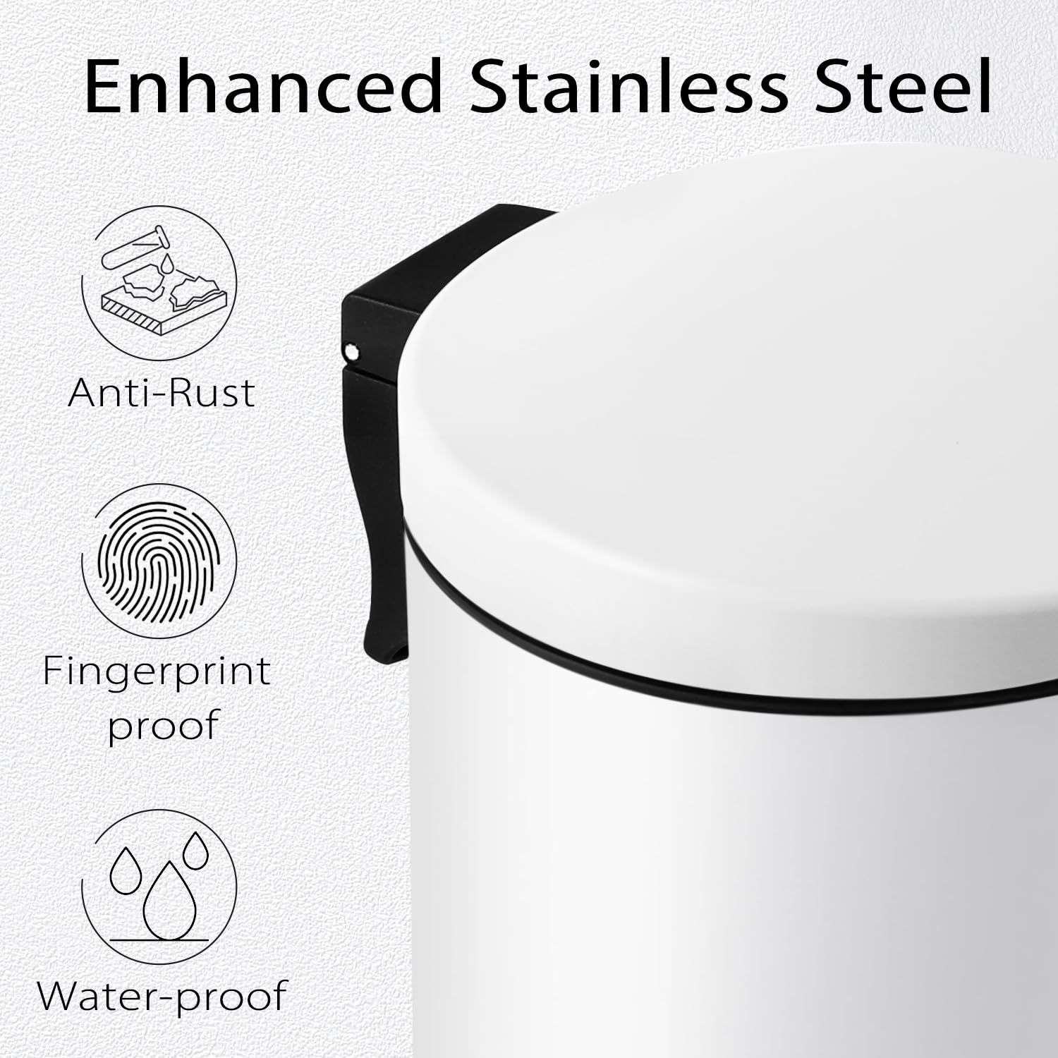 TIPGO Small Trash Can with Lid Soft Close, 4.5 Liters / 1.2 Gallon Bathroom Garbage Can, Mini Step