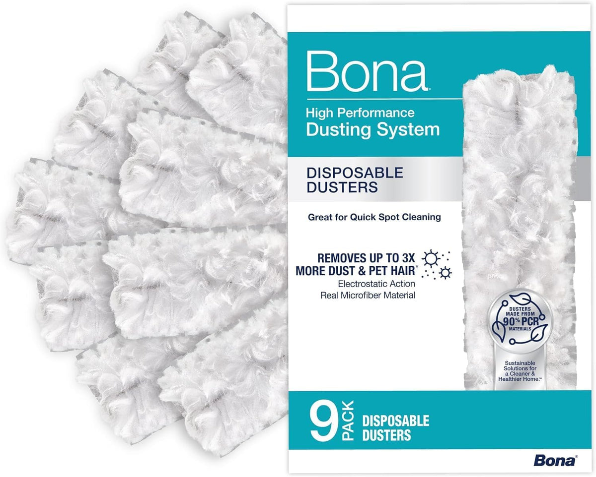 Bona Disposable Duster Refills - 9 Pack - High Performance Dusting System - Microfiber Dusters