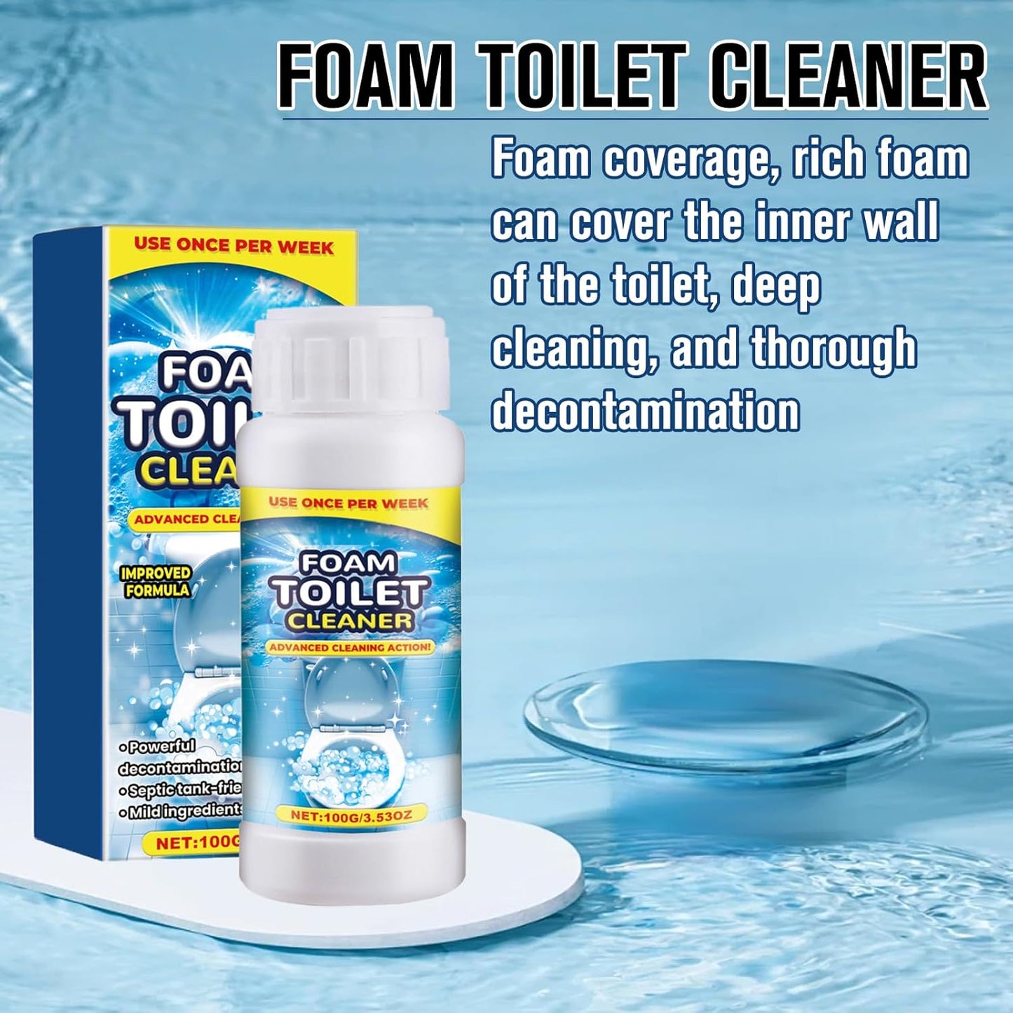 2PCS Foam Toilet Cleaner,New Powerful Foaming Toilet Bowl Cleaner,Foaming Bathroom Cleaner for