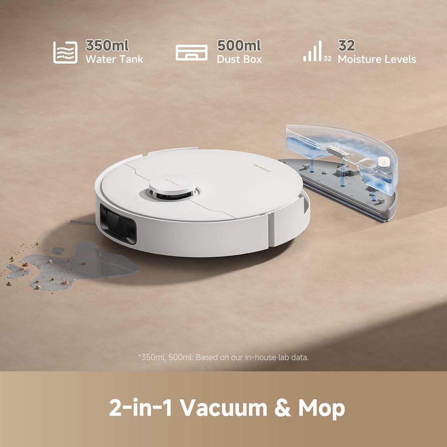 dreame D20 Plus Robot Vacuum and Mop, 13,000Pa Suction, Self-Emptying with 5L Dust Bag, DuoBrush