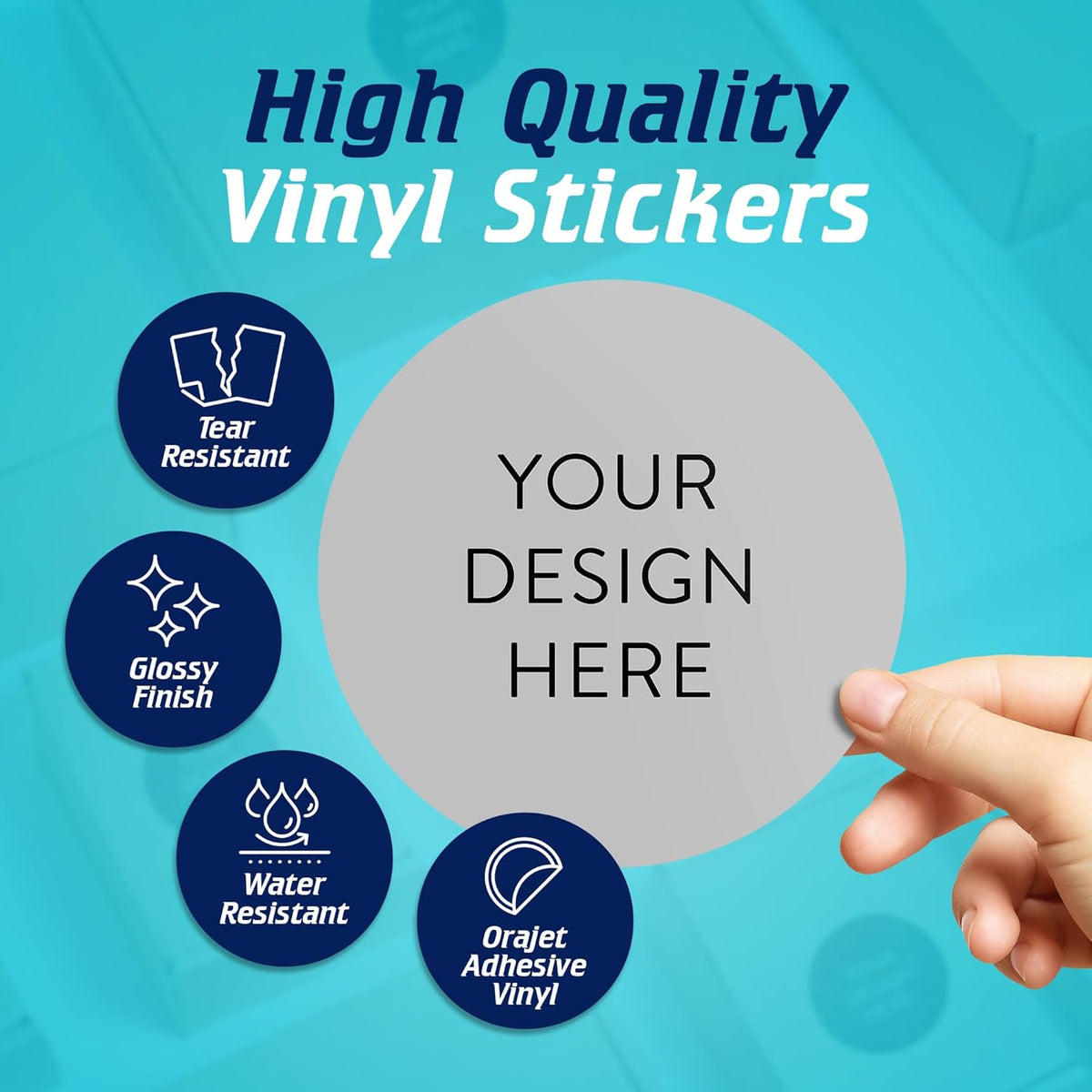 5-1000 Custom Vinyl Stickers - Upload Your own Image, Text, Design, Logo - Personalized Logo Labels
